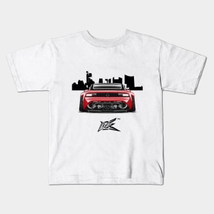 nissan 400z widebody supercharged stanced black red Kids T-Shirt